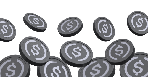 Decorative coins banner